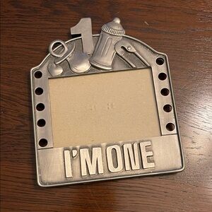 Charming Silver Tone Baby's First Year Picture Frame